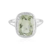 Grüner Amethyst-Silberring
