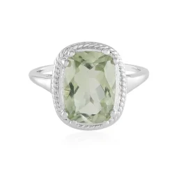 Grüner Amethyst-Silberring