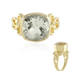 Grüner Amethyst-Silberring