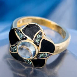 Grüner Amethyst-Silberring