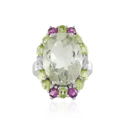 Grüner Amethyst-Silberring