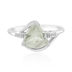 Grüner Amethyst-Silberring