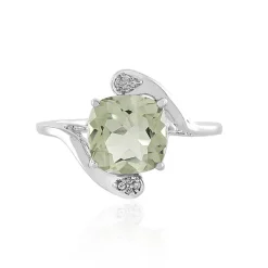 Grüner Amethyst-Silberring