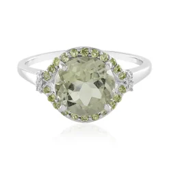 Grüner Amethyst-Silberring