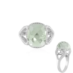 Grüner Amethyst-Silberring