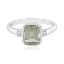 Grüner Amethyst-Silberring