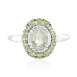 Grüner Amethyst-Silberring