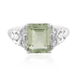 Grüner Amethyst-Silberring