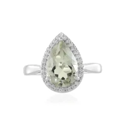 Grüner Amethyst-Silberring