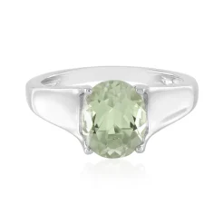 Grüner Amethyst-Silberring