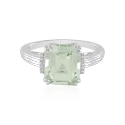 Grüner Amethyst-Silberring