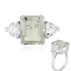 Grüner Amethyst-Silberring