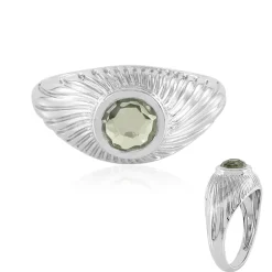 Grüner Amethyst-Silberring