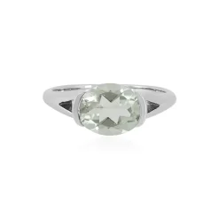 Grüner Amethyst-Silberring
