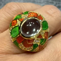 Grüner Amethyst-Silberring (Adela Silber)