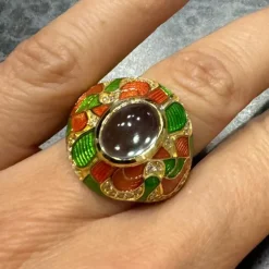 Grüner Amethyst-Silberring (Adela Silber)