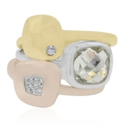 Grüner Amethyst-Silberringe