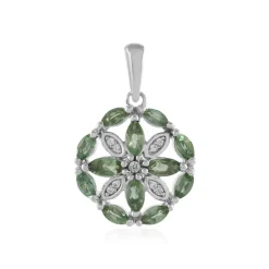 Grüner Apatit-Silberanhänger