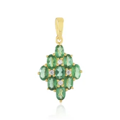 Grüner Apatit-Silberanhänger