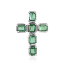 Grüner Apatit-Silberanhänger