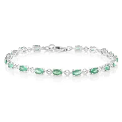 Grüner Apatit-Silberarmband