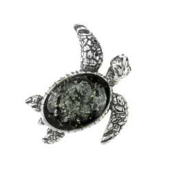 Grüner Baltischer Bernstein-Silberanhänger