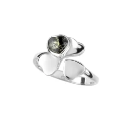 Grüner Baltischer Bernstein-Silberring