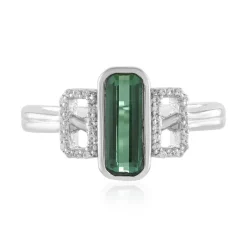 Grüner Benedito-Turmalin-Silberring