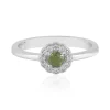Grüner Ceylon-Zirkon-Silberring