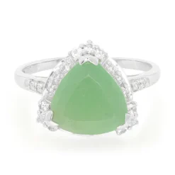 Grüner Chalzedon-Silberring