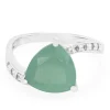 Grüner Chalzedon-Silberring