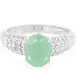 Grüner Chalzedon-Silberring