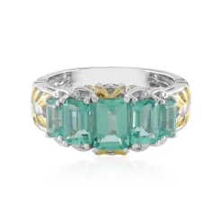 Grüner Fluorapatit-Silberring (Gems en Vogue)