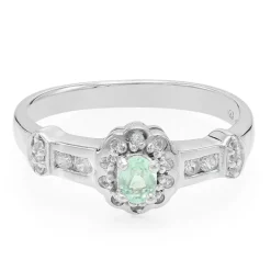 Grüner Fluorapatit-Silberring