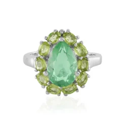 Grüner Fluorit-Silberring