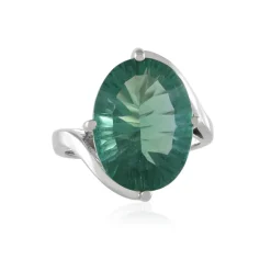 Grüner Fluorit-Silberring