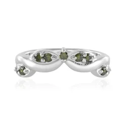 Grüner I3 Brillant-Silberring