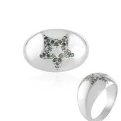 Grüner I3 Diamant-Messingring (Juwelo Style)