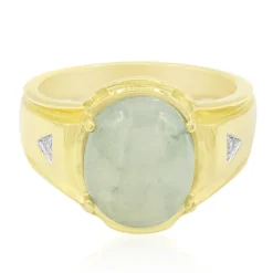 Grüner Jadeit-Silberring