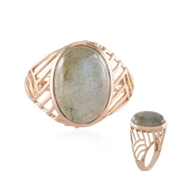 Grüner Maniry-Labradorit-Silberring (KM by Juwelo)