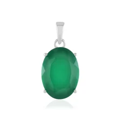 Grüner Onyx-Silberanhänger