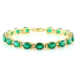 Grüner Onyx-Silberarmband