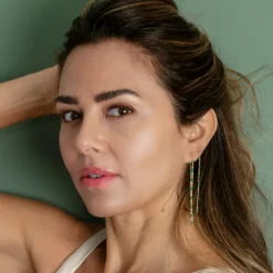 Grüner Onyx-Silberohrringe