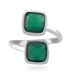 Grüner Onyx-Silberring