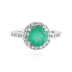 Grüner Onyx-Silberring