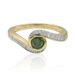 Grüner VS1 Brillant-Goldring