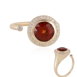 Hessonit-Granat-Goldring