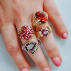 Hessonit-Granat-Goldring