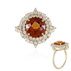 Hessonit-Granat-Goldring