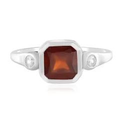 Hessonit-Granat-Silberring